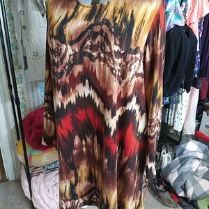 Multicolor Abstract Women's Dress Western Boho 2x